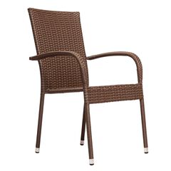 Morgan Outdoor Wicker Stacking Chair - Mocha - Set of 4