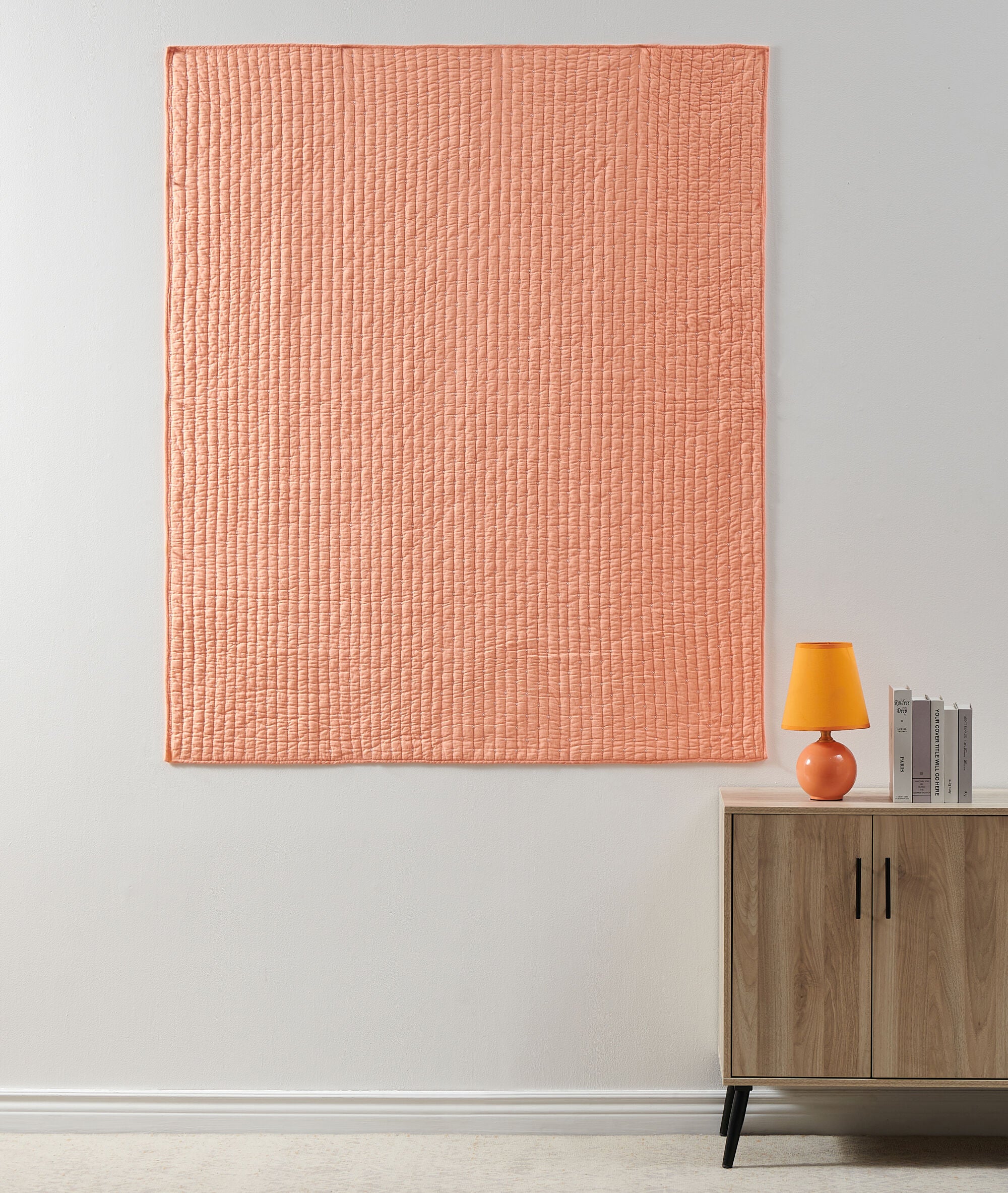 Monterrey Solid Textured Quilted Throw Blanket, Coral, CORAL, alternate image number 3