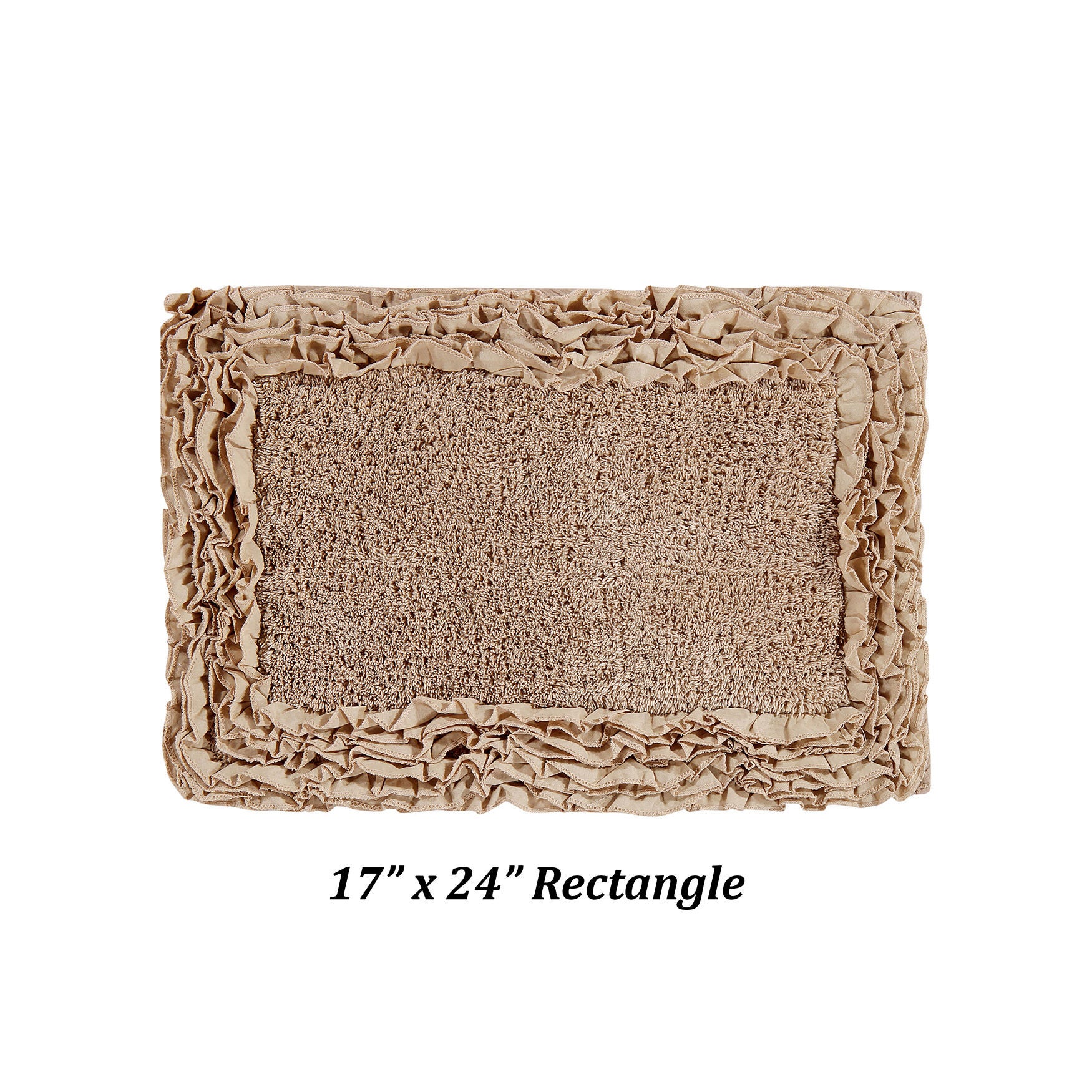 Shaggy Border Bath Rug Mat, 3 Piece Set, (17 inches X 24 inches | 20 inches X 20 inches | 21 inches X 34 inches), , on-hover image number 1