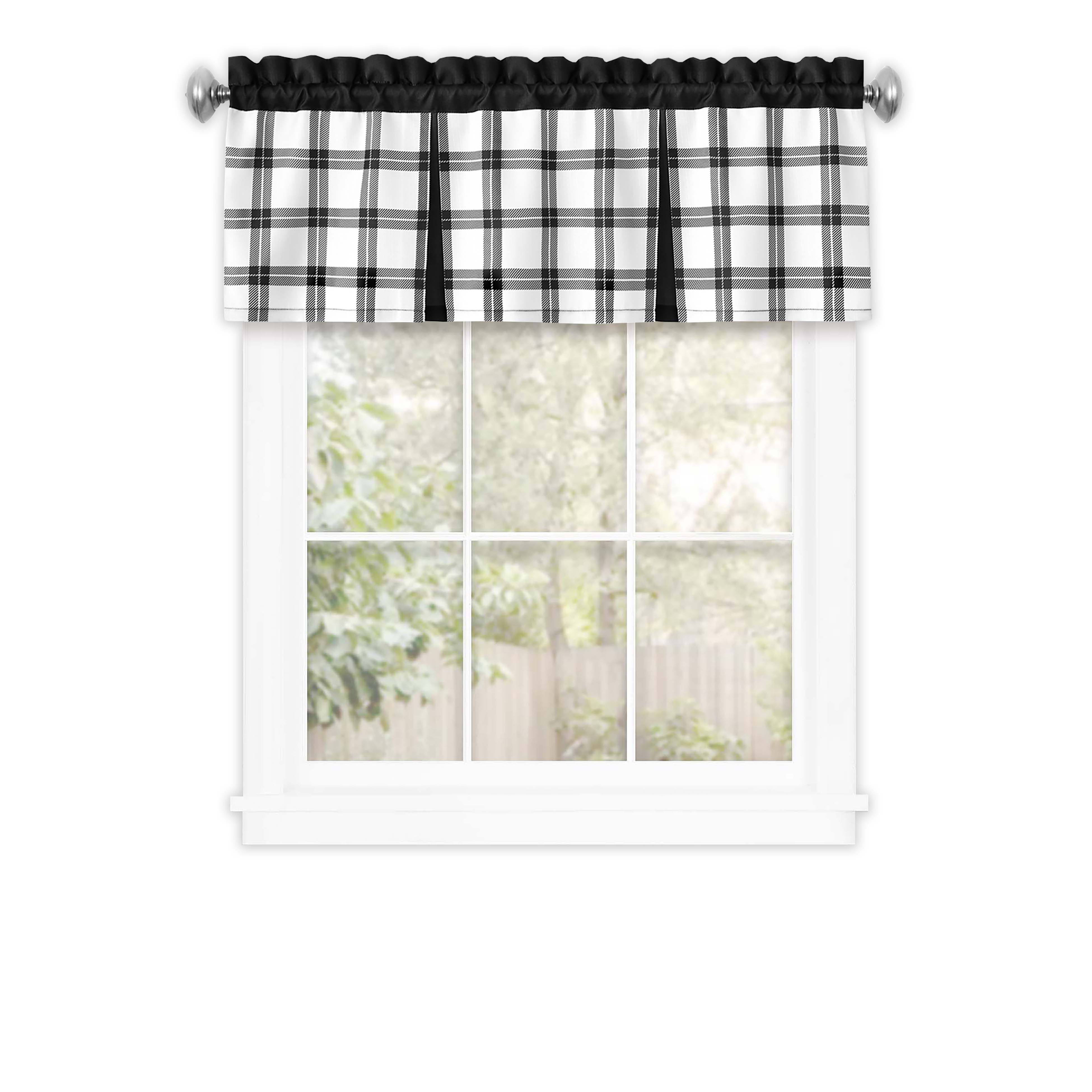 Tate Window Curtain Valance, BLACK, alternate image number 1