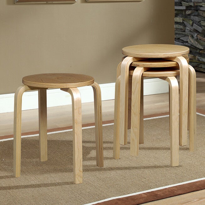 17 inches Bentwood Stool, Set of 4, , alternate image number null