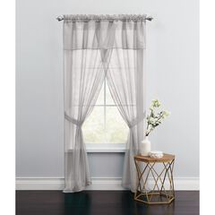 BH Studio Sheer Voile 5-Pc. One-Rod Curtain Set