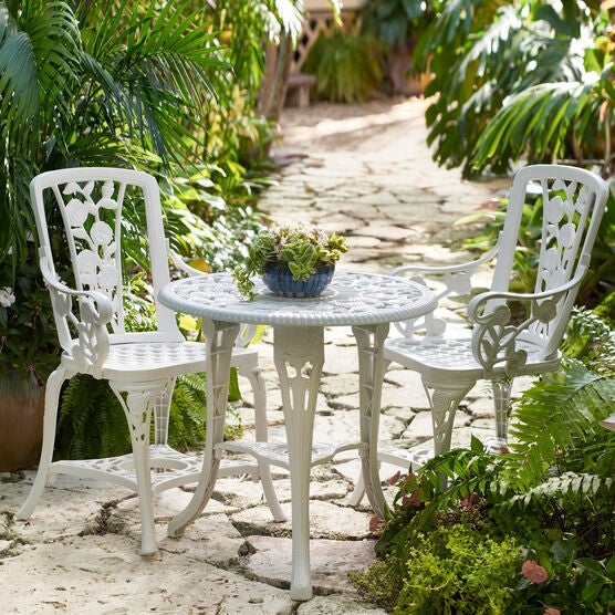 3-Pc. Rose Bistro Set, WHITE, hi-res image number null