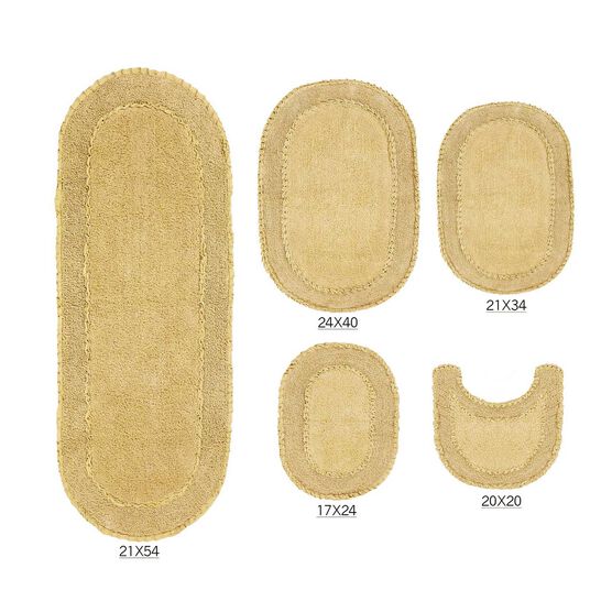 Double Ruffle 5 Piece Set Bath Rug Collection, BUTTER, hi-res image number null