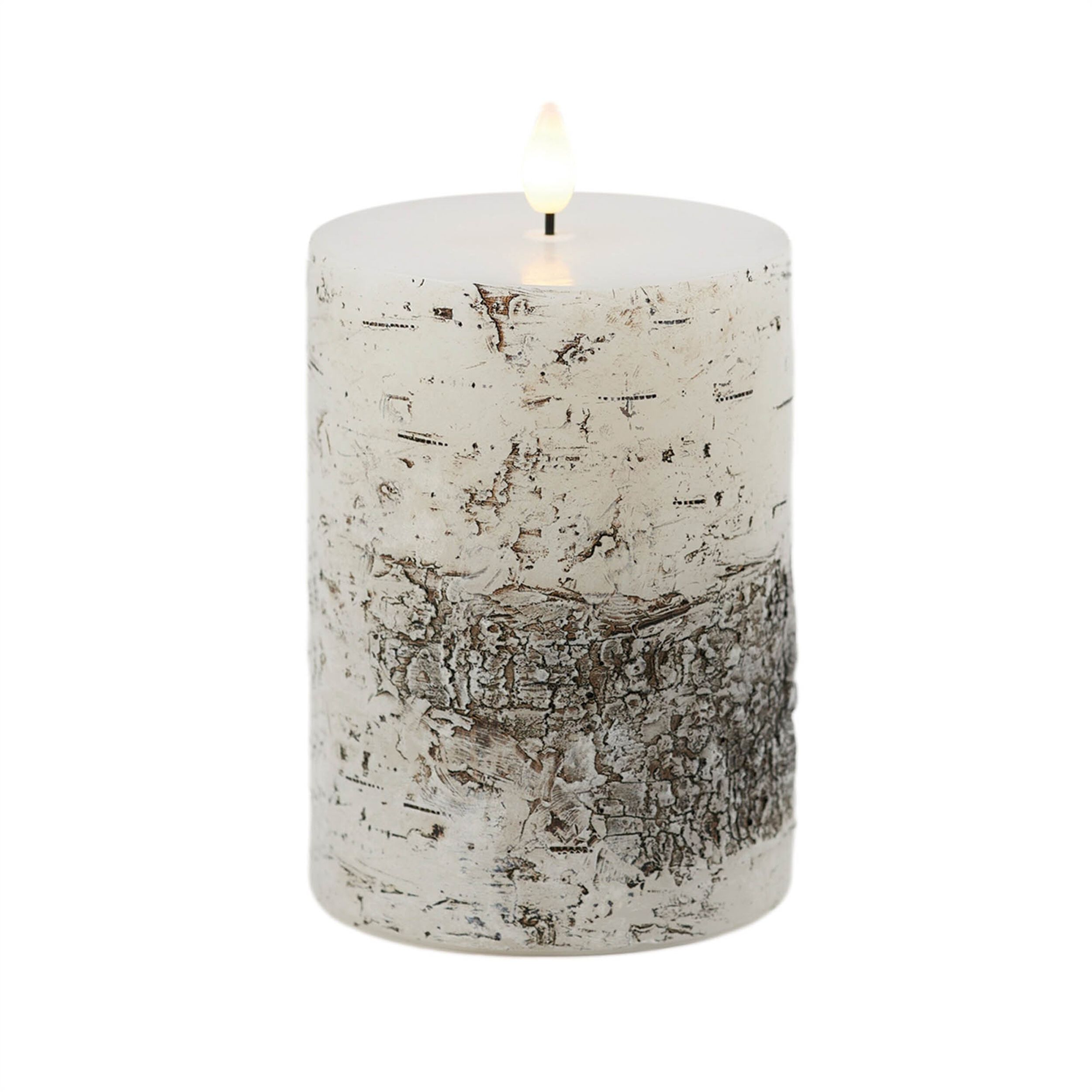 FIA Wick Birch Design Pillar Candle (Set of 2), WHITE BLACK, hi-res image number 0