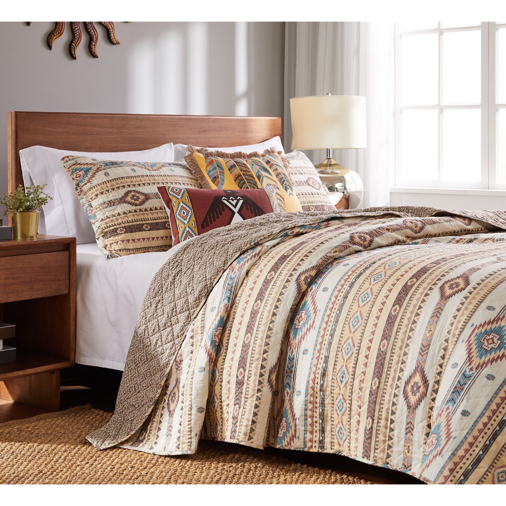 Phoenix Tan Quilt Set , TAN, hi-res image number 0