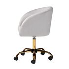 Ravenna Contemporary Glam And Luxe Aqua Velvet Fabric And Gold Metal Swivel Office Chair, , alternate image number null