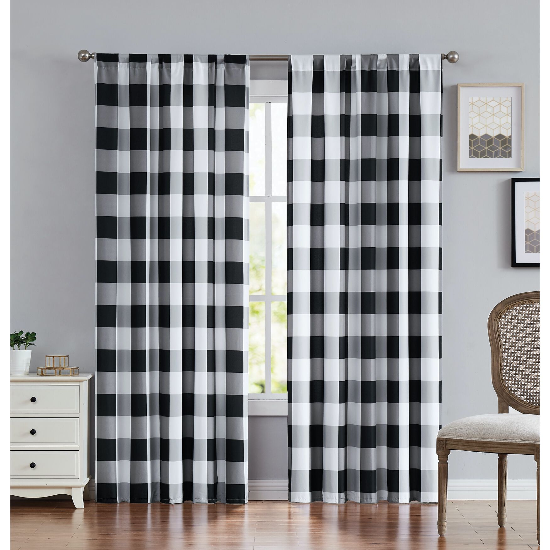 Everyday Buffalo Plaid Drapes, , alternate image number 2