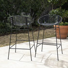 Caltaro Pair of All-Weather Rattan Outdoor Stools, BLACK, hi-res image number null