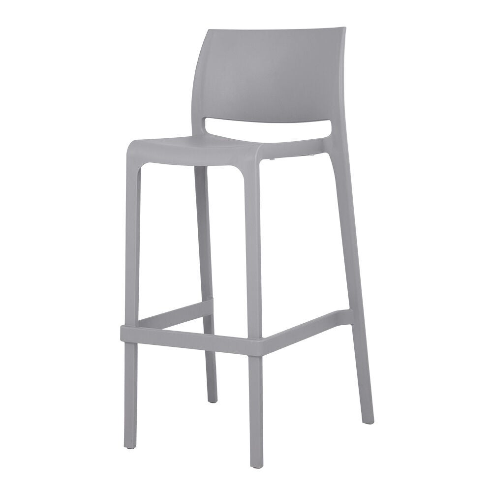 Set of 2 Sensilla Outdoor Stackable Bar Stools, COLD GREY, alternate image number 2