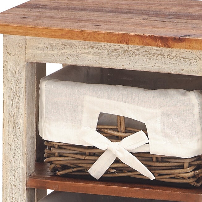 White Farmhouse Rattan Storage Unit, 29 x 15, , alternate image number null