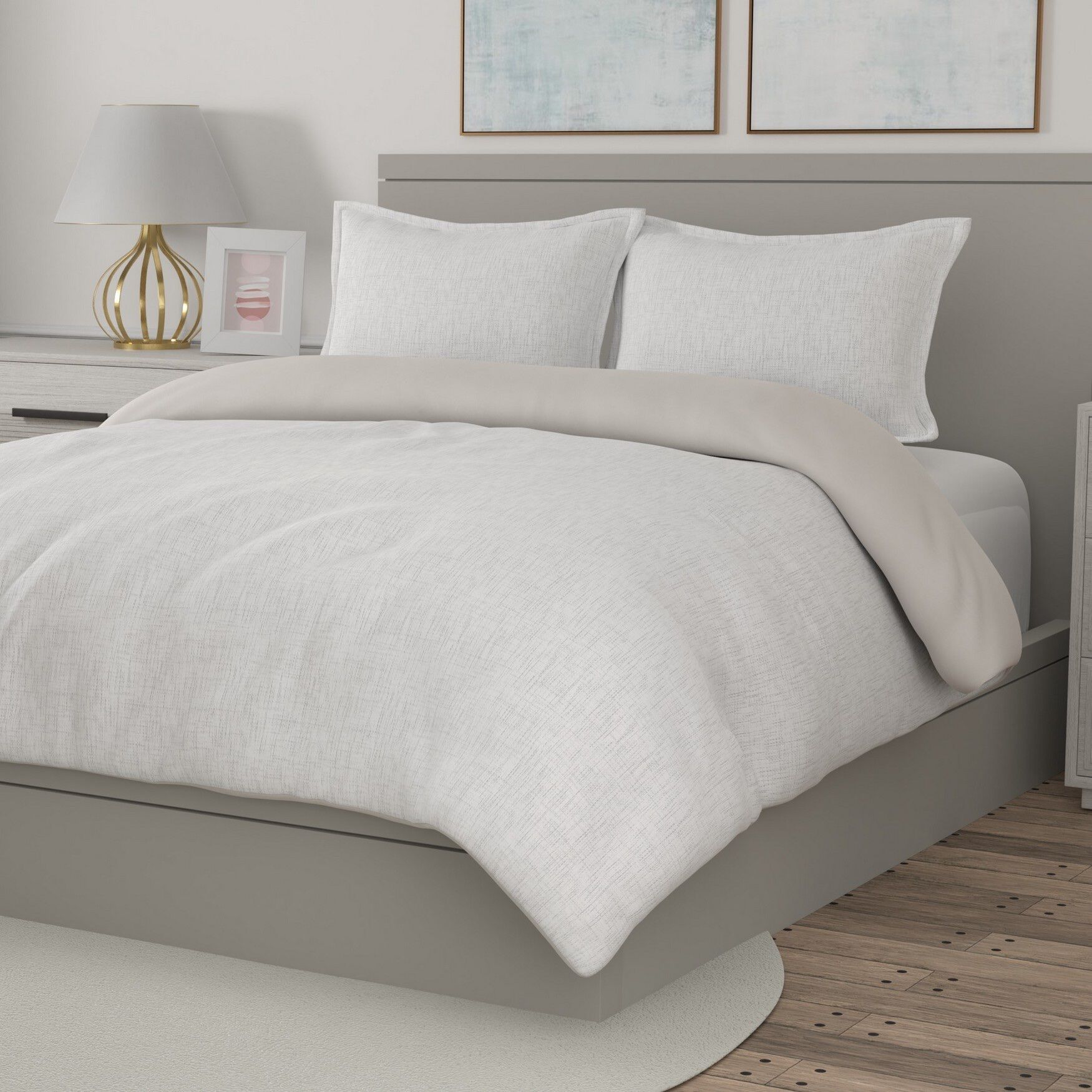 Portico Bennet Slub 3 Piece Comforter Set Comforter Set, , alternate image number 5