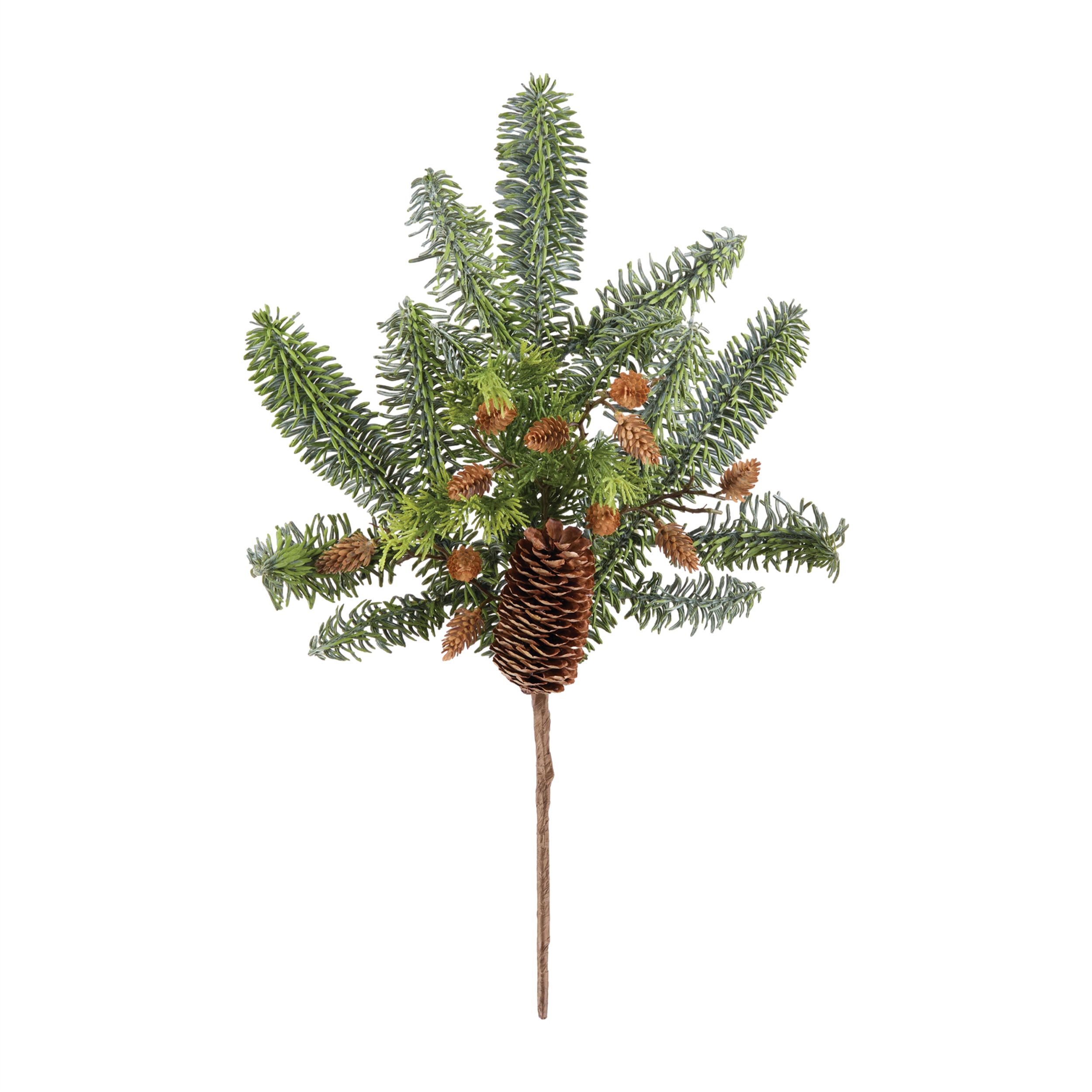 Pine with Pinecones Spray (Set of 4), GREEN BROWN, alternate image number 1