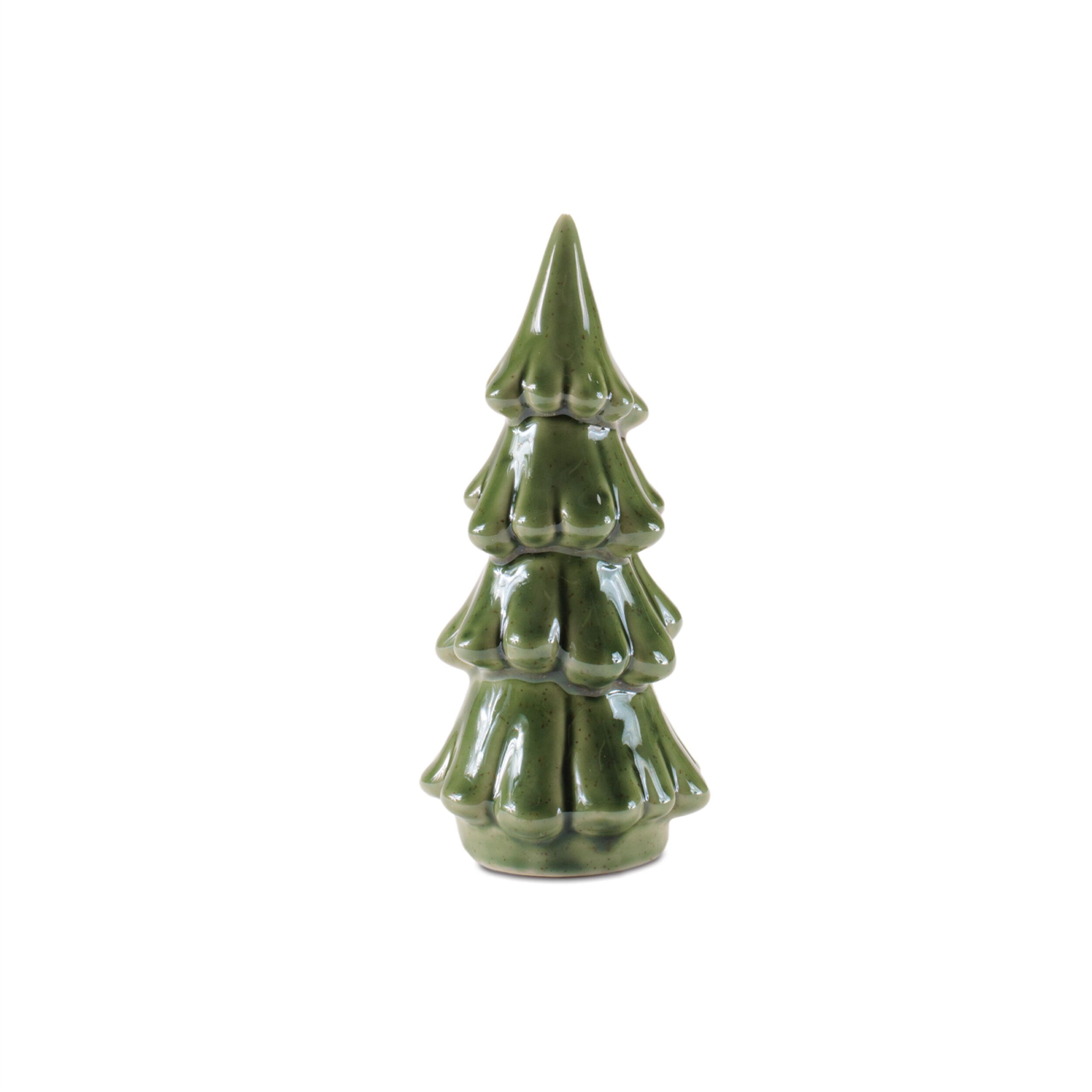 Scalloped Ceramic Pine Tree (Set of 3), GREEN, alternate image number 5