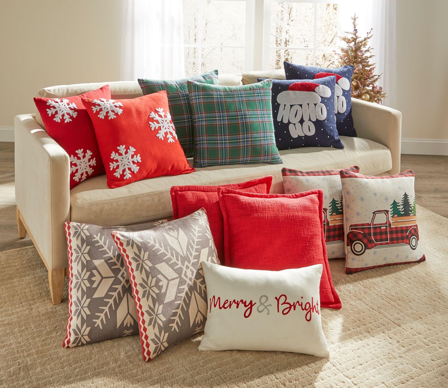 Novelty Oblong Pillow, MERRY, on-hover image number 1