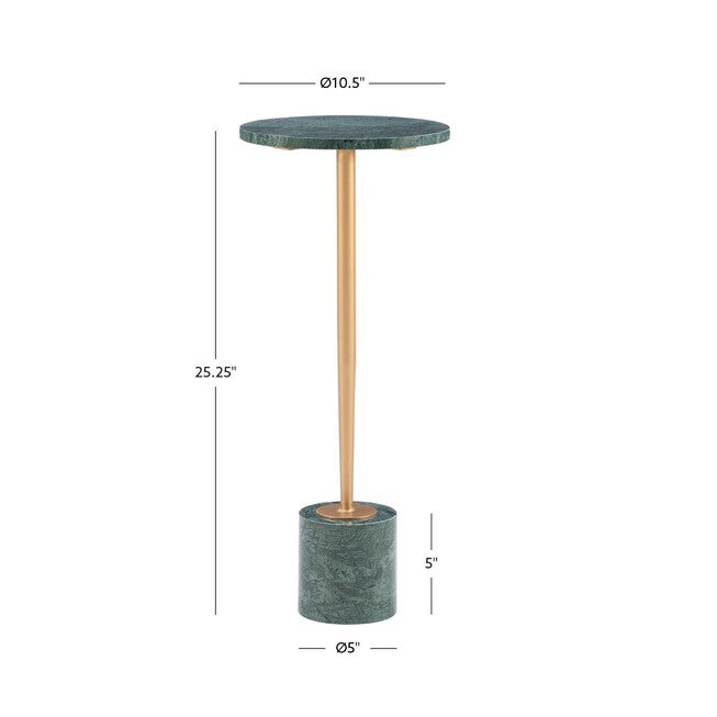 Ayleen Green Marble Gold Drink Table Accent Tables (Including End Tables), , on-hover image number 1