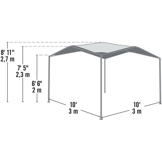 10x10 Pacifica Gazebo Canopy Charcoal Frame and Marzipan Tan Cover, , alternate image number 6