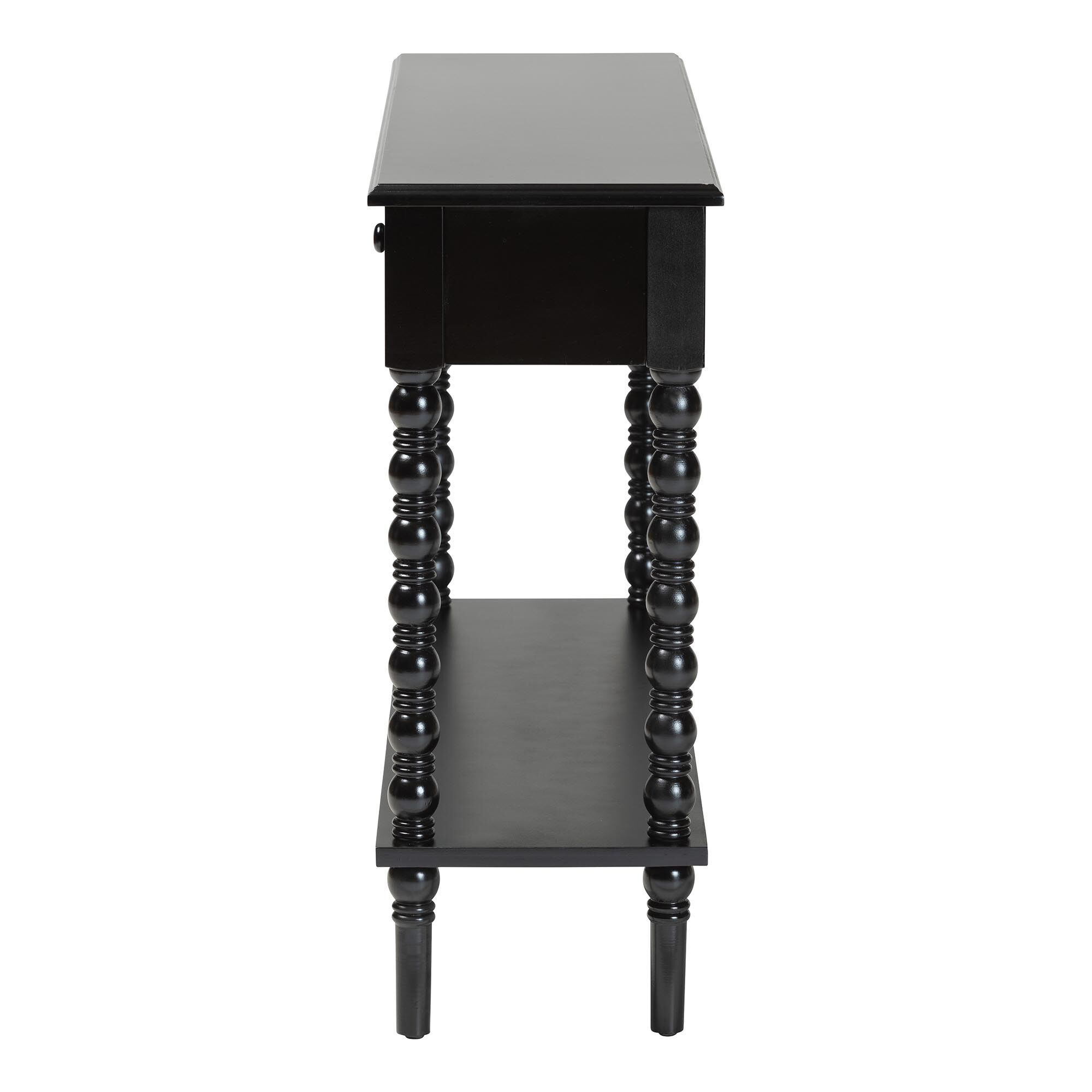 Malinda Classic Black Wood 2-Drawer Console Table with Spindle Legs, BLACK, alternate image number 4