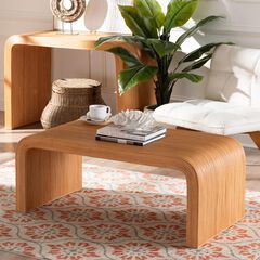 Guevara Bohemian Light Honey Fluted Rattan Coffee Table
