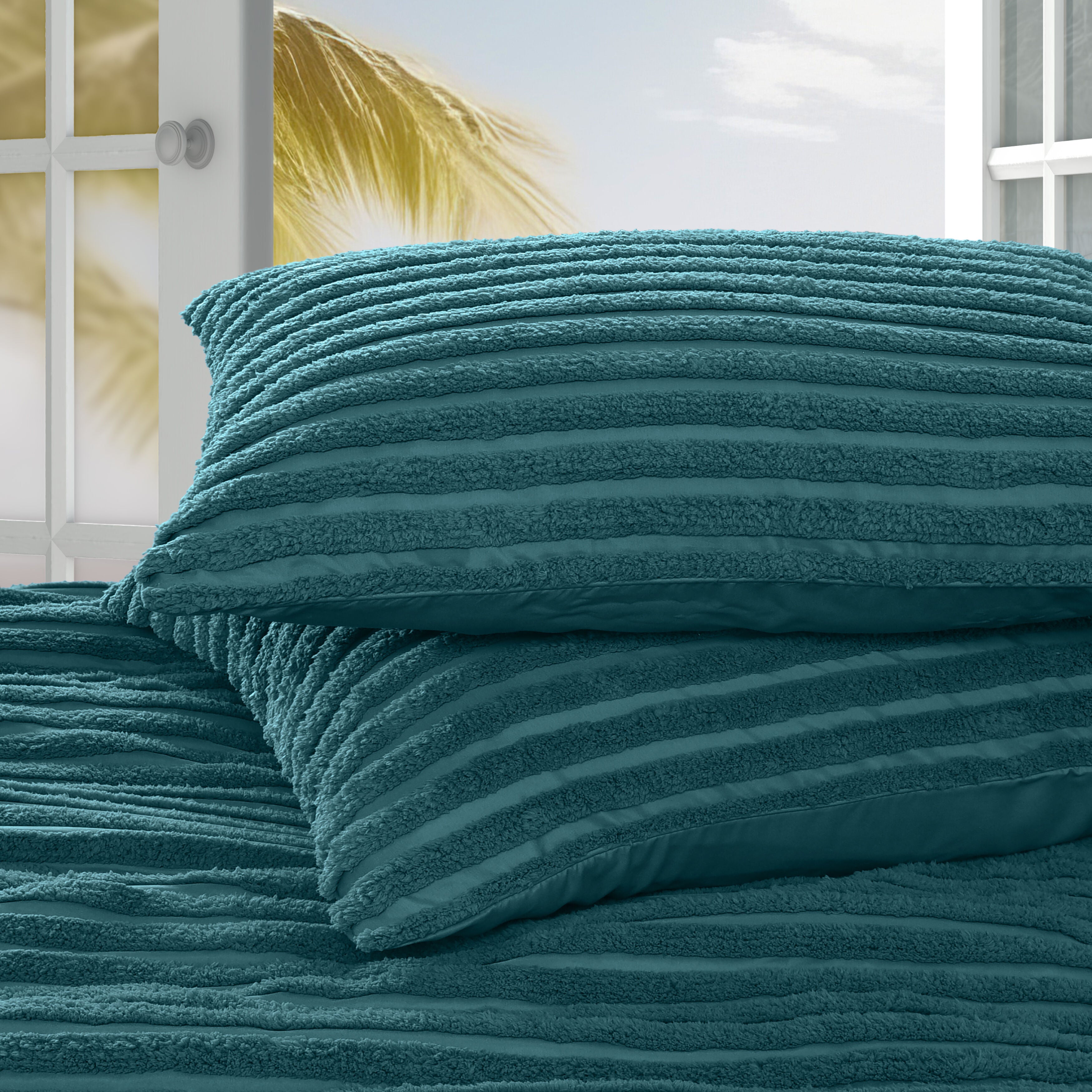 DARBY FULL/QUEEN 3PC. COMFORTER SET, TEAL, alternate image number 3