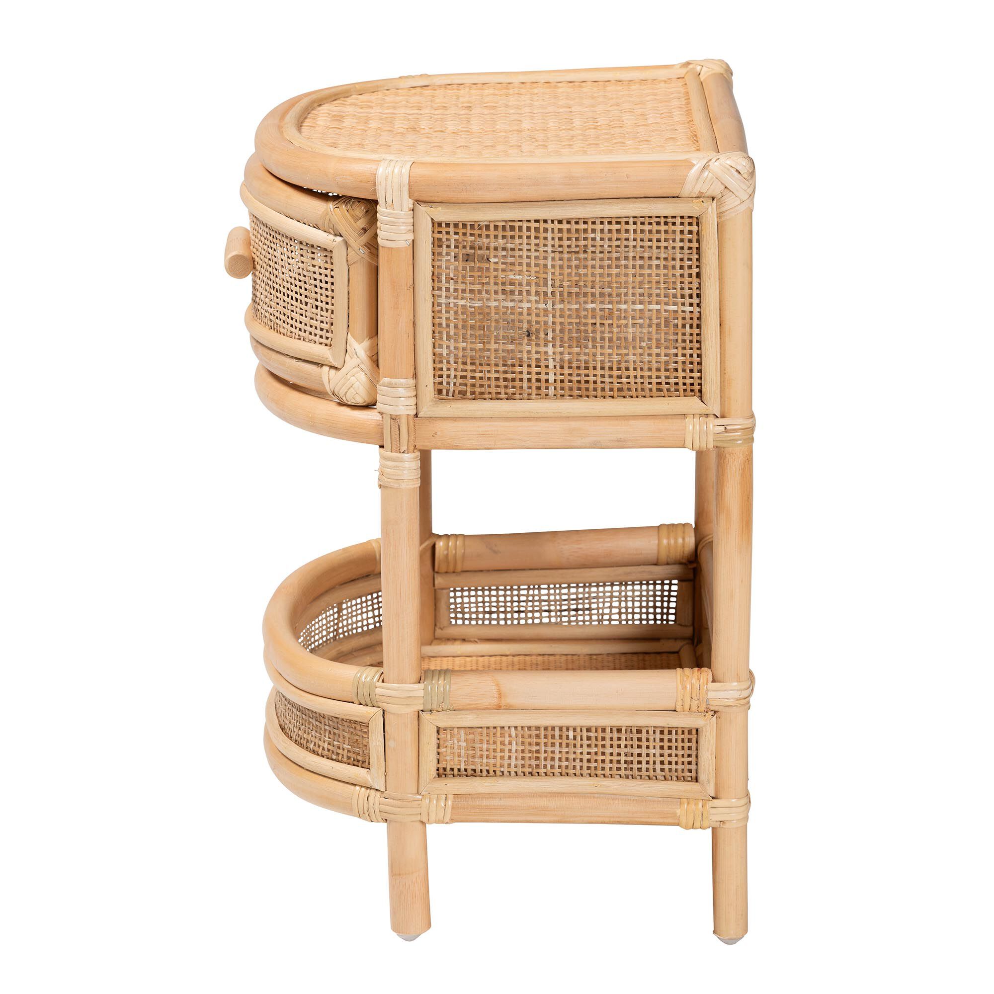 Divitia Bohemian Natural Rattan 1-Drawer Nightstand, NATURAL, alternate image number 5