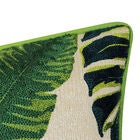 New York Botanical Garden® Indoor/Outdoor Raffia Embroidered Leaves Decorative Throw Pillow 12X20, Green Multi, , alternate image number null