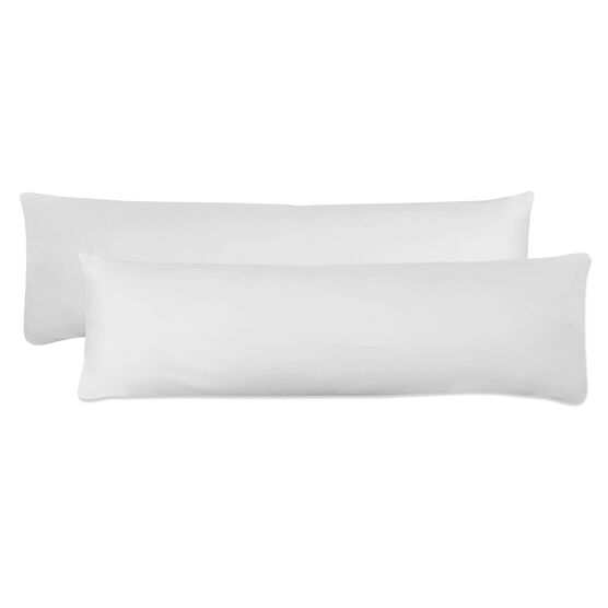 Fresh Ideas Microfiber Body Pillow Cover 2-Pack Body Pillow Cover, WHITE, hi-res image number null