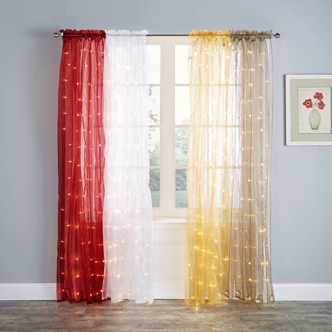 Pre-Lit Rod-Pocket Window Collection, , hi-res image number 0