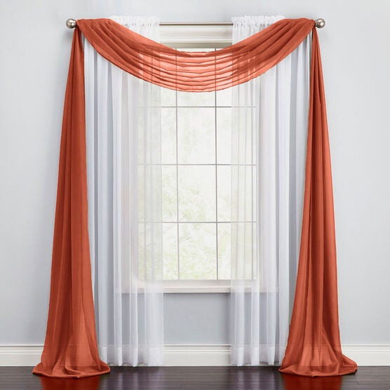 BH Studio Sheer Voile Scarf Valance, 