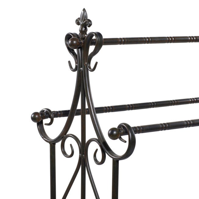 Black Vintage Metal Towel Rack, 41 x 28, , alternate image number 4