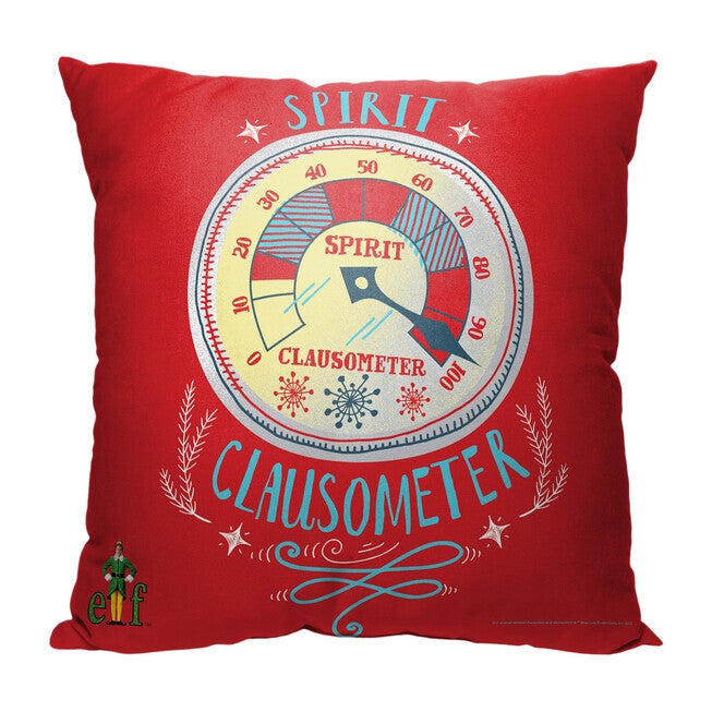 Wb Elf Spirit Clausometer Printed Throw Pillow, O, hi-res image number null