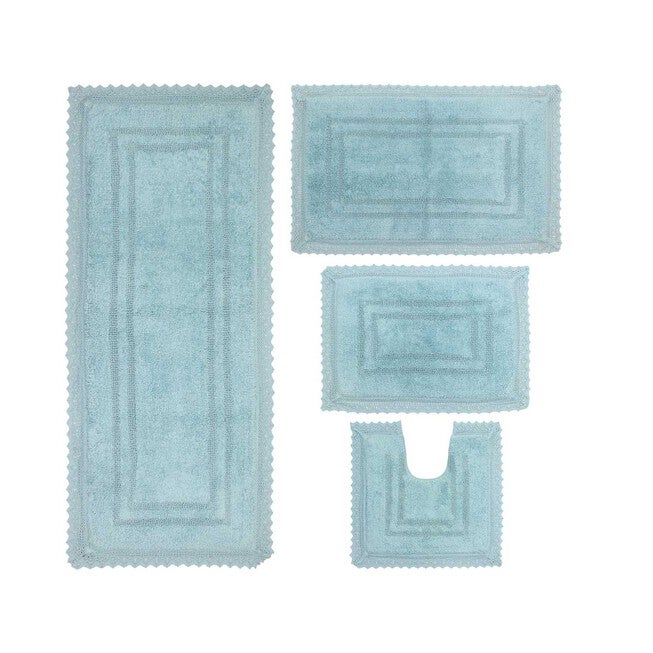 Opulent 4 Piece Bath Rug Collection, AQUA, hi-res image number null