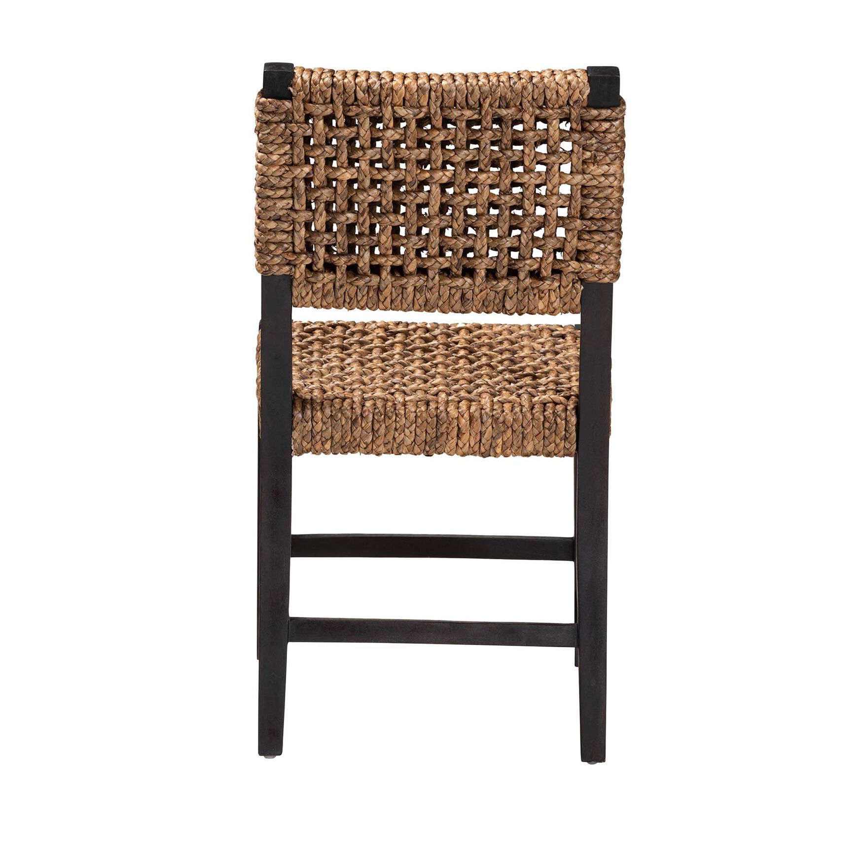 Alise Modern Bohemian Dark Brown Mahogany Wood and Seagrass Dining Chair, , alternate image number 9