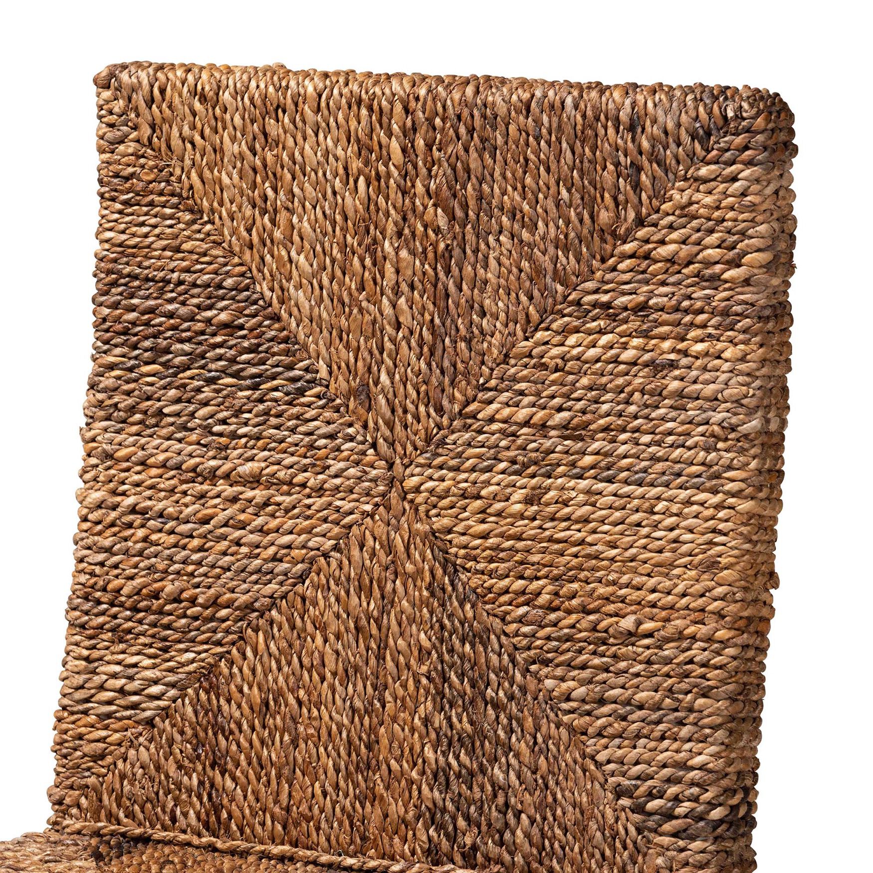 Laymi Modern Bohemian Dark Brown Mahogany Wood and Seagrass Counter Stool, , alternate image number 10