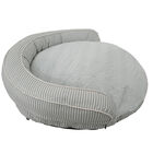 Stripe Printing poly-cotton bolster with detachable faux fur cushion Medium Size, , alternate image number null