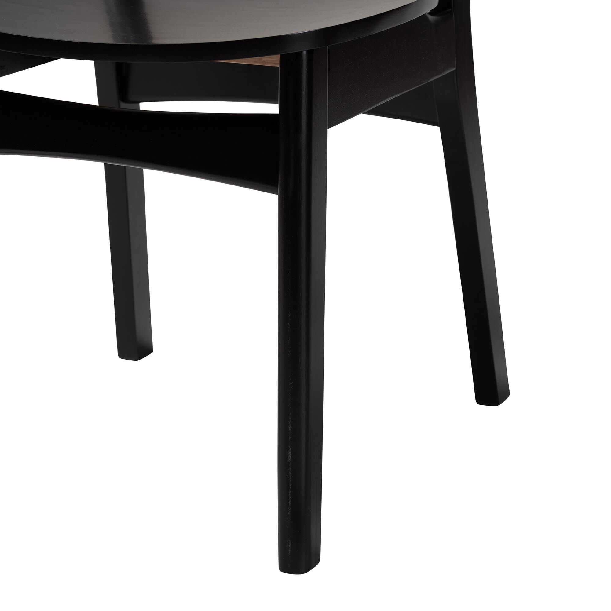 Tafari Mid-Century Modern Walnut Brown Finished Wood and Rattan 2-Piece Dining Chair Set, BROWN, alternate image number 6