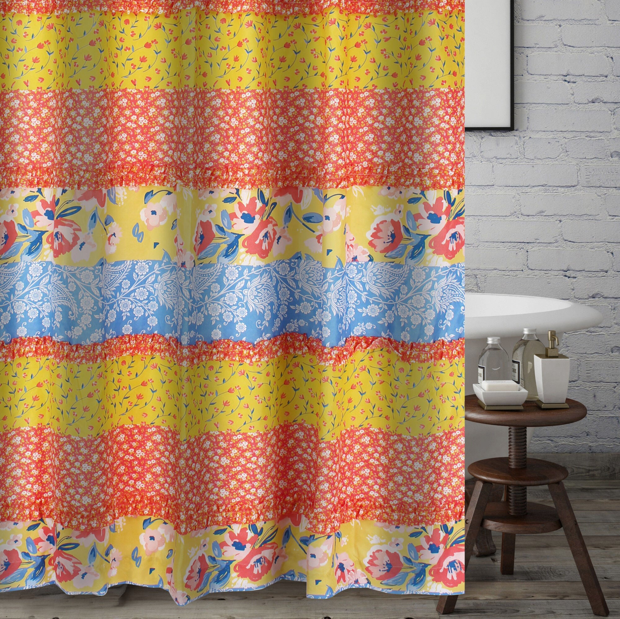 Greenland Home Fashions&trade; Skylar Bath and Shower Curtain, CALICO, alternate image number 2