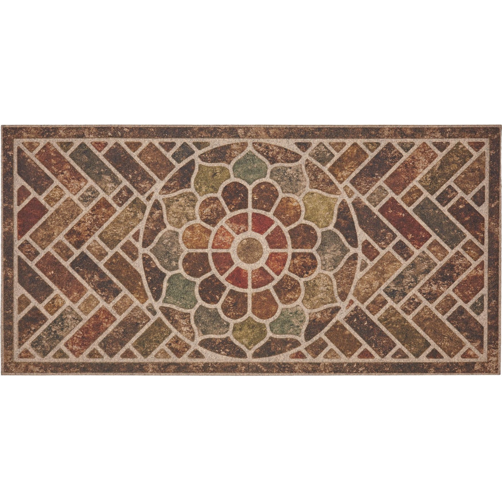 Ornamental Brick Door Mat, CHESTNUT, hi-res image number 0