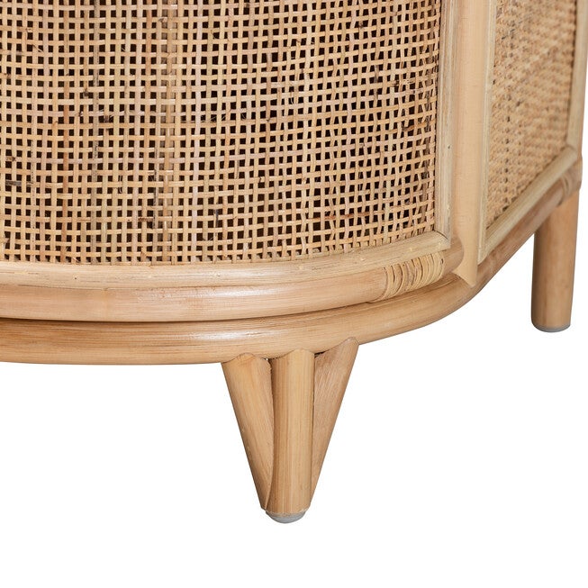 Oleta Modern Bohemian Natural Brown Rattan 2-Drawer Nightstand, NATURAL BROWN, alternate image number 7