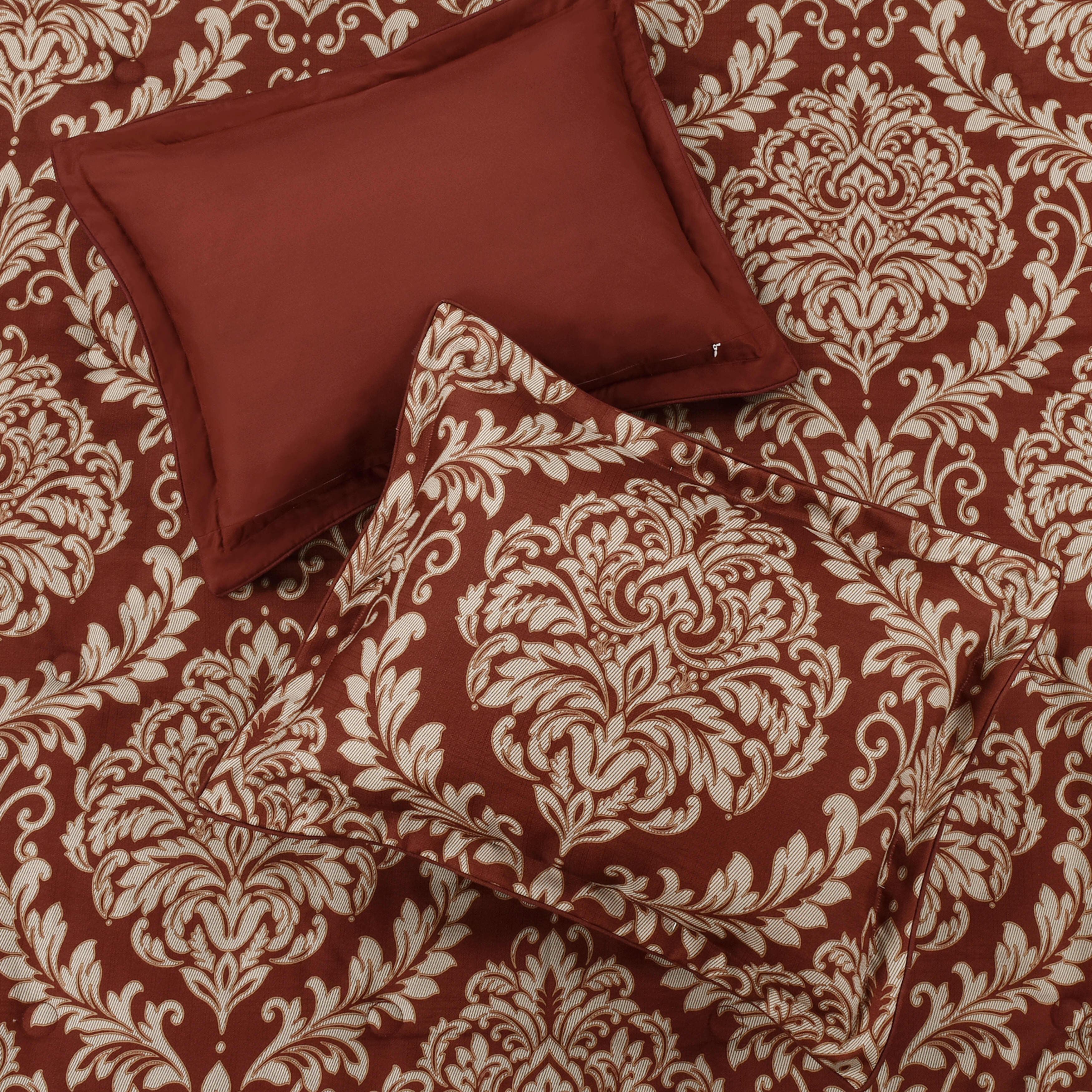Lazia 3 Piece Comforter Set, RED, alternate image number null