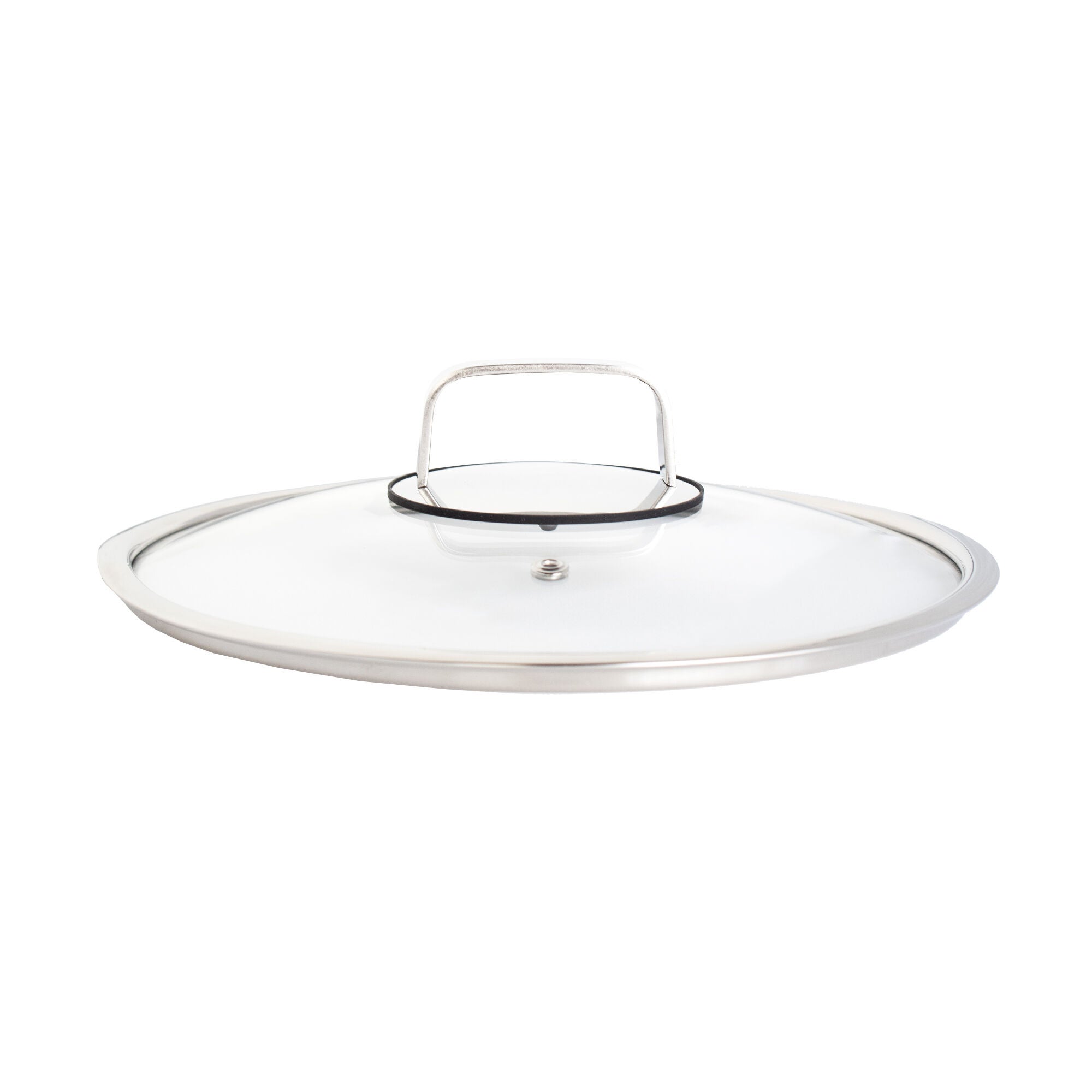 LIVWELL DiamondClad&trade; 10 inches Tempered Glass Lid with Silicone Rim, Cool Touch Insulated Handle, Dishwasher Safe &ndash; Clear, CLEAR, hi-res image number 0