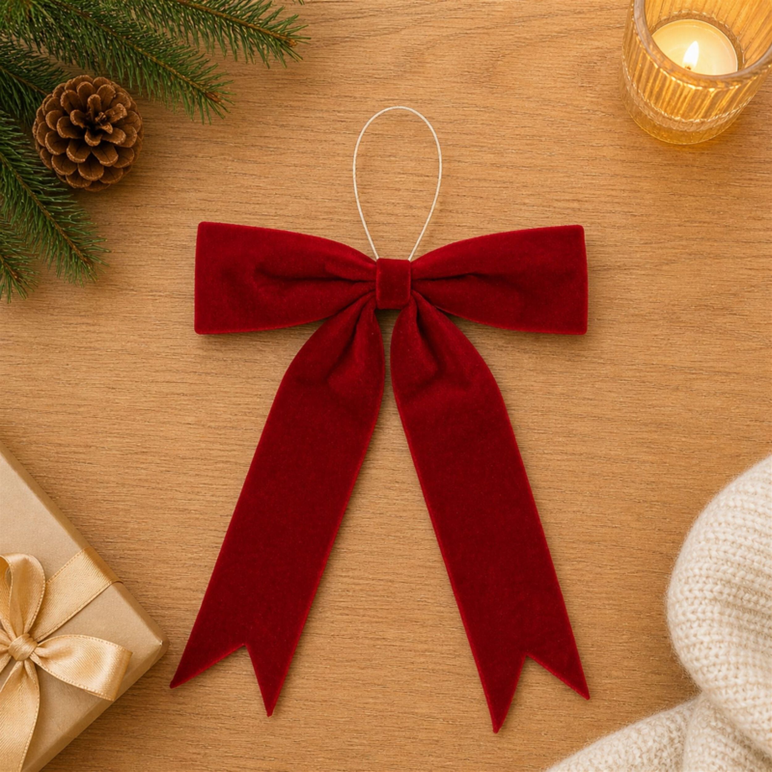 Red Holiday Bow (Set of 2), RED, alternate image number 2