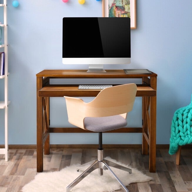 Montego Folding Desk with Pull-Out-Warm Brown, , alternate image number 7
