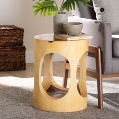 Kaseko Hand-carved Suar Wood Side Table