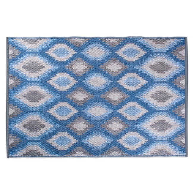 Blue Ikat Outdoor Rug 4X6 Ft Floor Coverings, , on-hover image number null