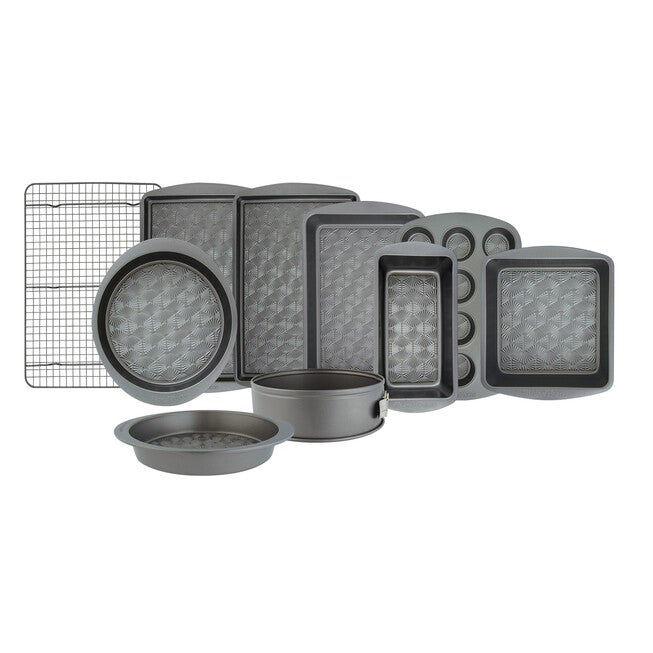 10 Piece Non Stick Metal Bakeware Set, ASH GREY, hi-res image number 0