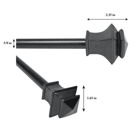 66"-120" Rod set with Square Finial, , alternate image number null