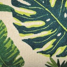 New York Botanical Garden® Indoor/Outdoor Raffia Embroidered Leaves Decorative Throw Pillow 12X20, Green Multi, , alternate image number null