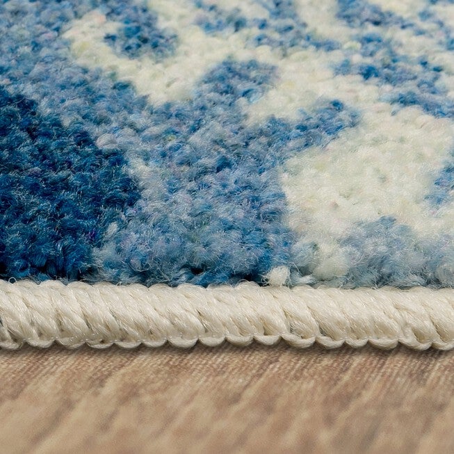 Damask Tile Navy Kitchen Rug, , alternate image number 3