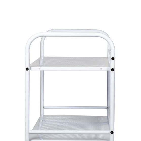 4 Tier Metal Cart With Wheels, White, , alternate image number null